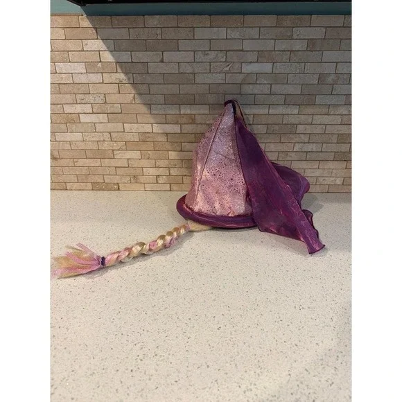 Disney Rapunzel Hat Veil Braided Hair Tangled Princess‎ Costume