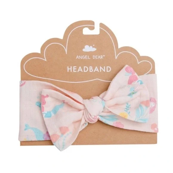 ANGEL DEAR Mermaid Bow Headband  Baby Girls Headband Bow NWT 0-12 months