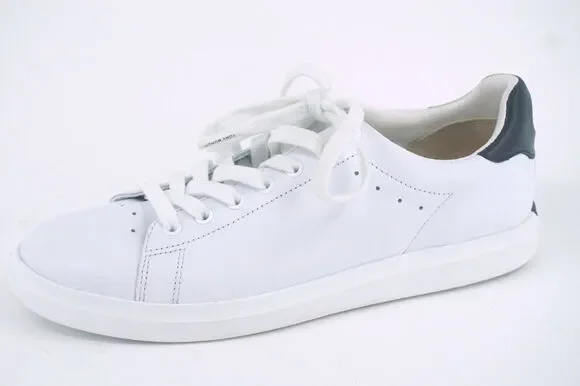 Tory Burch Howell Court White Leather Sneakers SZ 8.5 Tennis low top logo $248