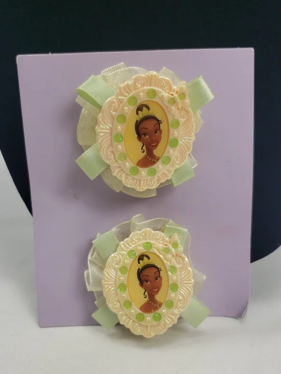 Disney Princess Tiana Hair Clips NWT