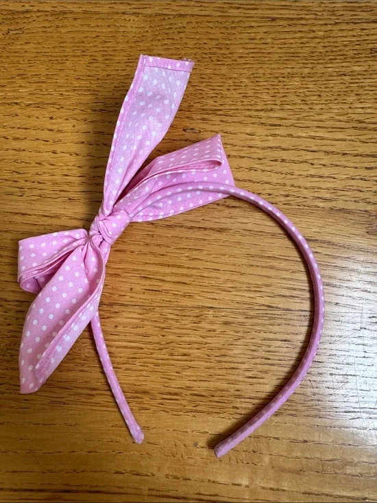 Pink Polka Dot Bow Headband for Kids