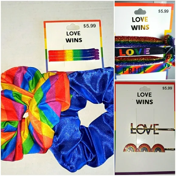 3 Pack Rainbow hair accessories New
