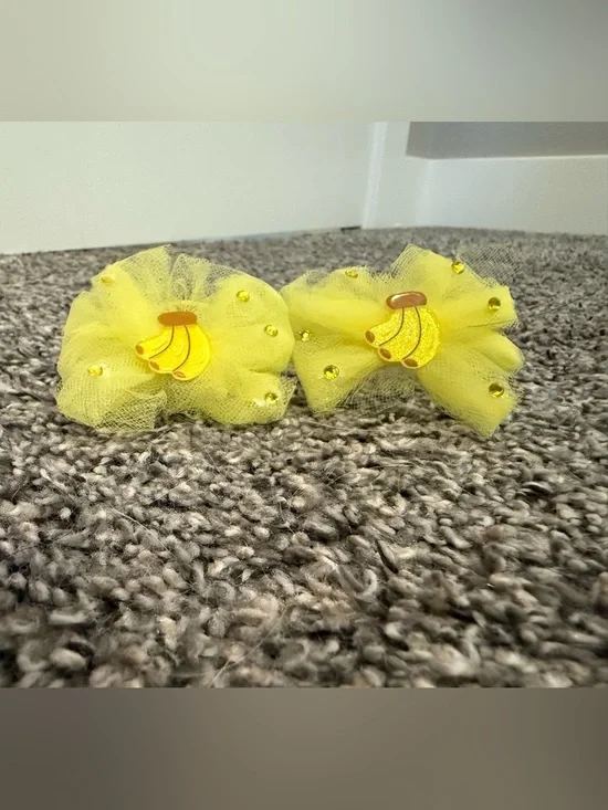 Yellow Banana Tulle Hair tie for Kids