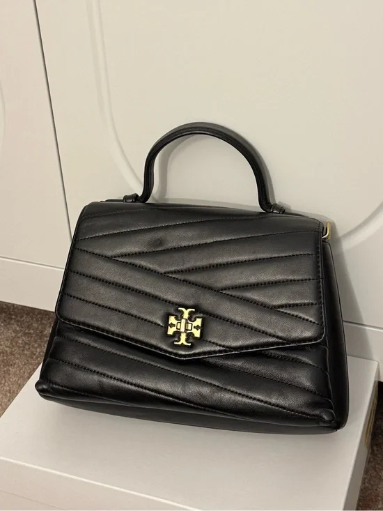Tory Burch Kira Black Quilted Top-Handle and Crossbody Women's Bag