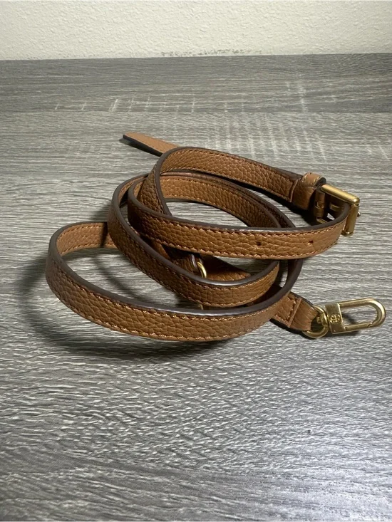 Tory Burch Leather Crossbody/Shoulder Strap, Cognac Brown,Gold Hardware L40-46in