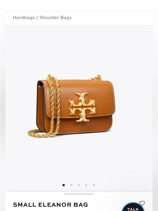 Tory Burch Small Eleanor Crossbody in Caramel Brown with Gold Hardware