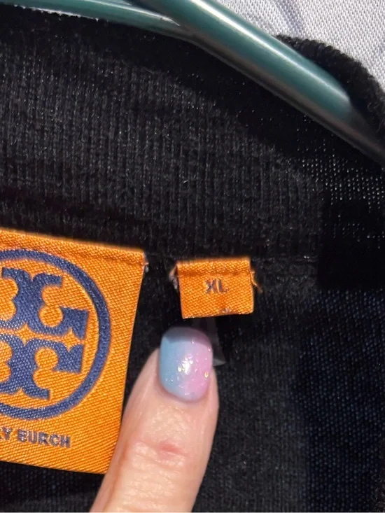 Tory Burch Black Wool lightweight Cardigan XL
