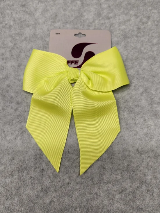 3 Pack-Soffe Neon Yellow Grosgrain Bow Hair Clip