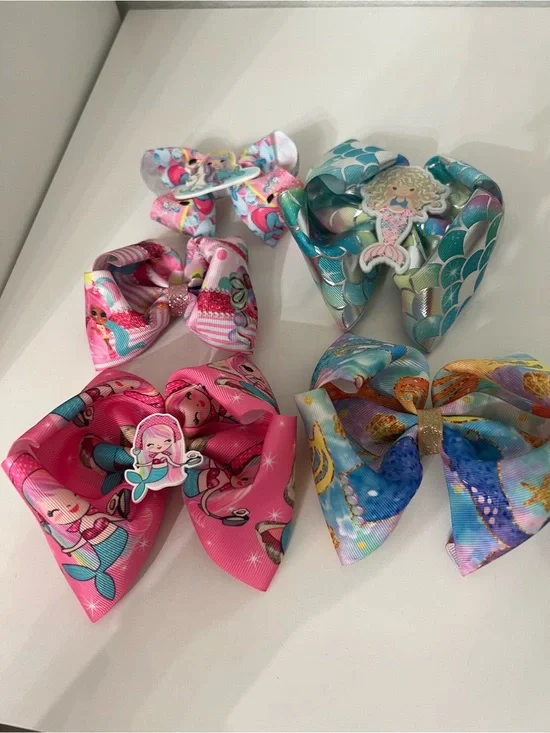 Kids Mermaid/ Unicorn Bow bundle,Pink, Teal, Blue