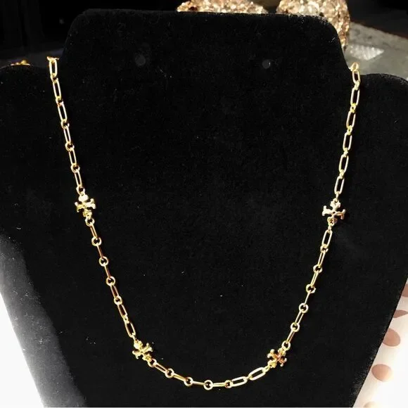 TORY BURCH VINTAGE GOLD KIRA NECKLACE