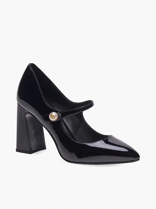 kate spade Black Patent Mary Jane Block Heel