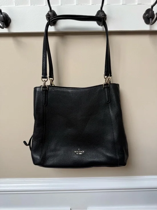 kate spade Black Pebbled Leather Shoulder Tote