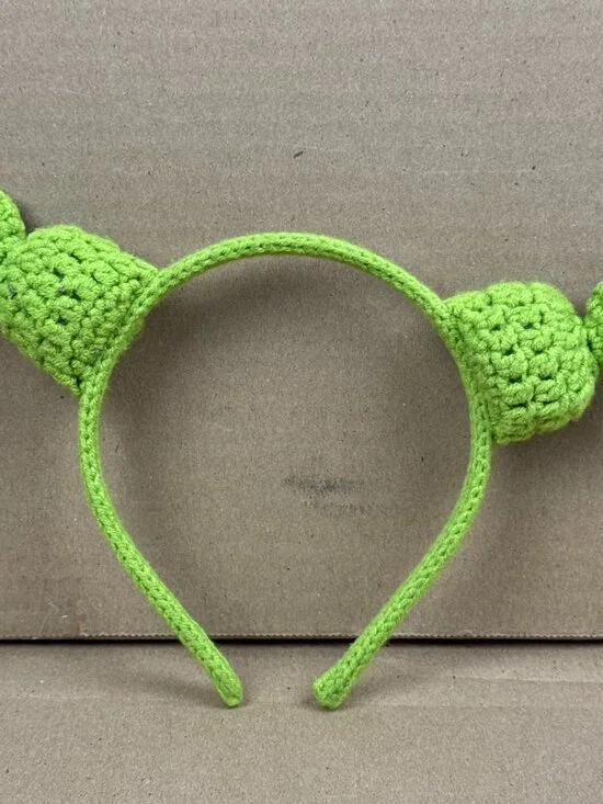 Unbranded adult Green Crochet Ogre Ears Headband Shrek Costume Accessory