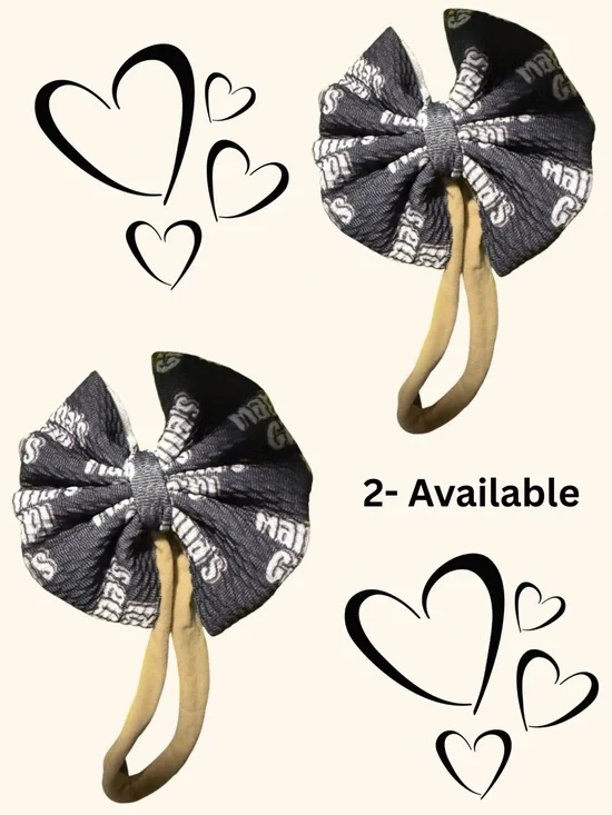Black Logo Bow Hair Tie - 2 Available