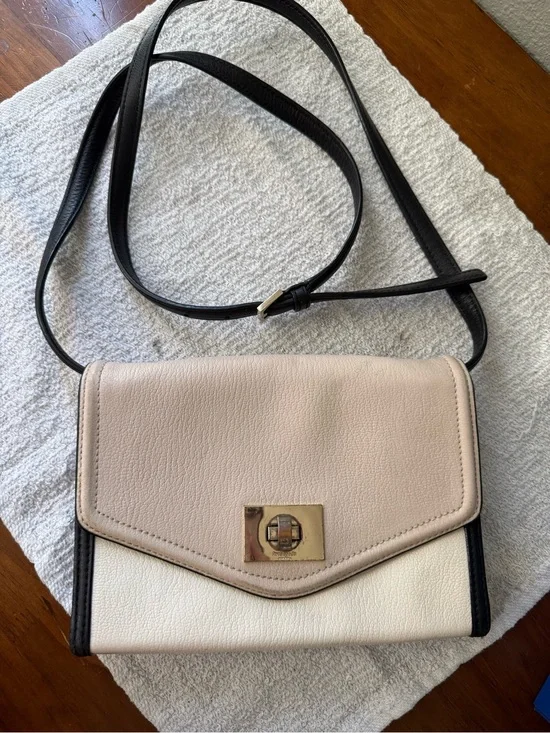 Kate Spade Nikki Walter Colorblock Beige, White & Black Crossbody