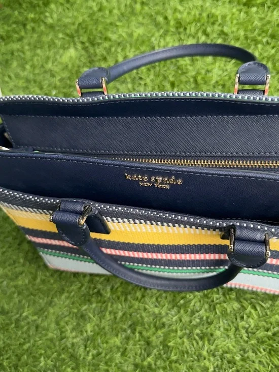 kate spade Navy Multicolor Striped Satchel