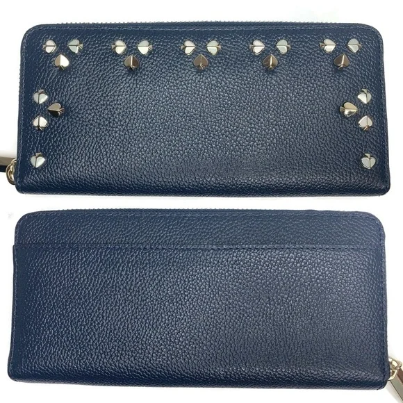 Kate Spade Navy Rivet Leather Wallet Full-Sized