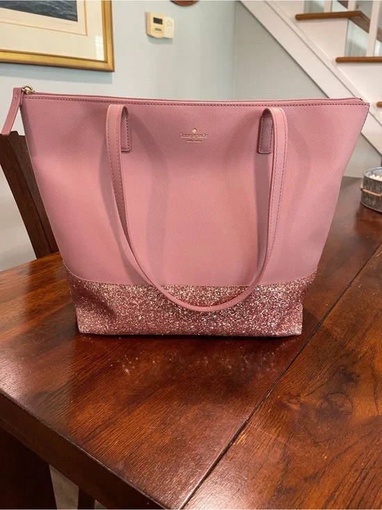 kate spade Pink Glitter Bottom Tote Bag