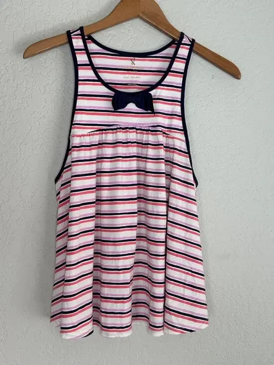 kate spade Tank Top Stripe Pink Purple White Bow Girly Feminine Summer Swing