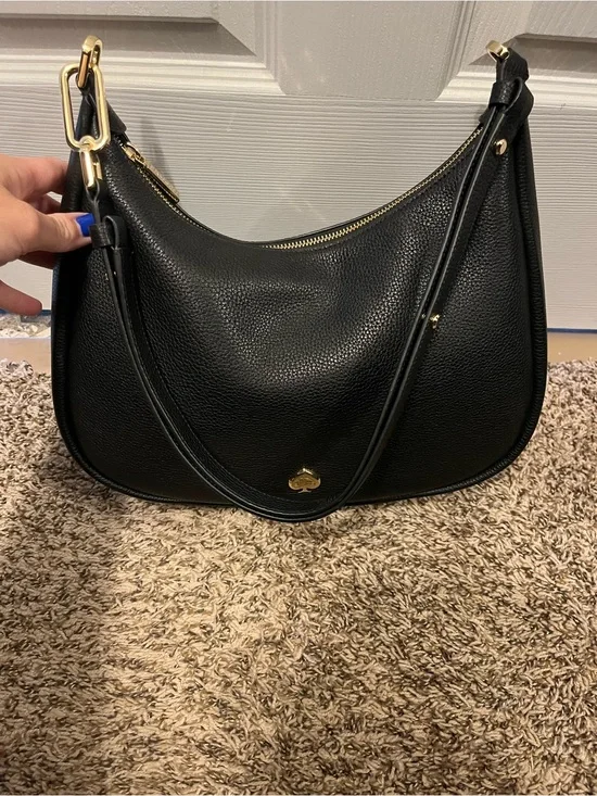 Kate Spade KaylaBlack Pebbled Leather Hobo Shoulder Bag