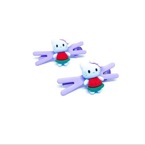 NWT Purple Hello kitty Water Melon Mini Hair Clip