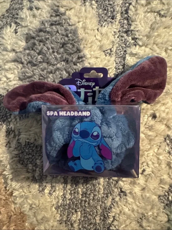Disney Blue and Purple Stitch Plush Spa Headband