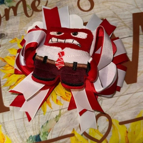 😡- New - Inside‎ out Angry  hair bow