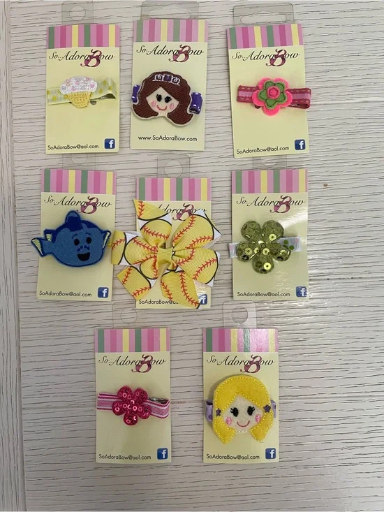 Barrette Bow Assorted Girls Hair Clips