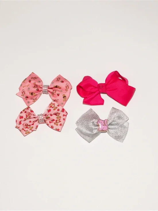 Strawberry Shortcake Bow Hair Clips