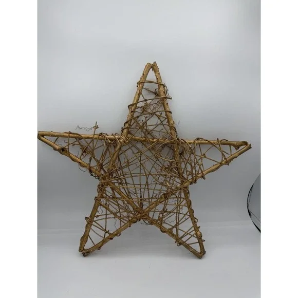 Artificial Rattan Star Frame Wreath Christmas Decoration Home Wedding