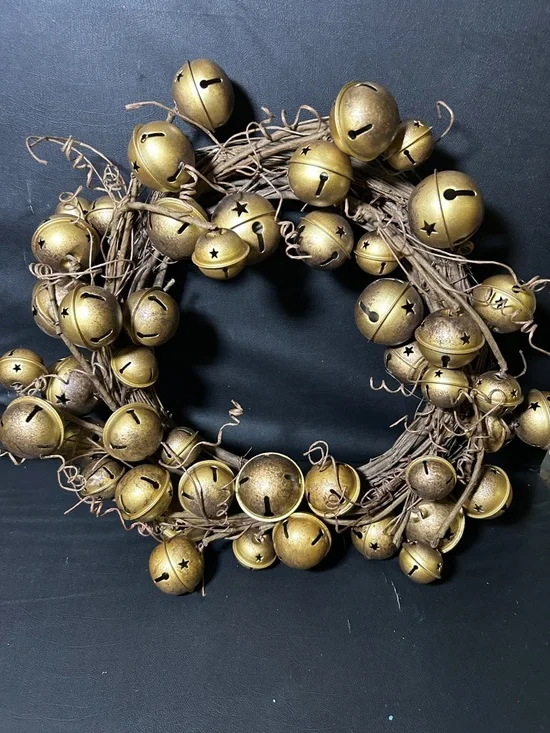 Gold Bell Wreath Holiday Decor - Unbranded