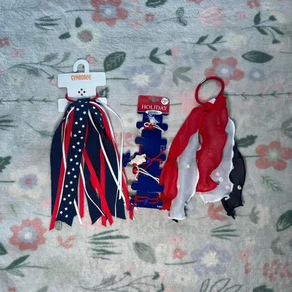 Patriotic Red White And Blue Hair Accessories - 4th of July Y2K Retro Americana