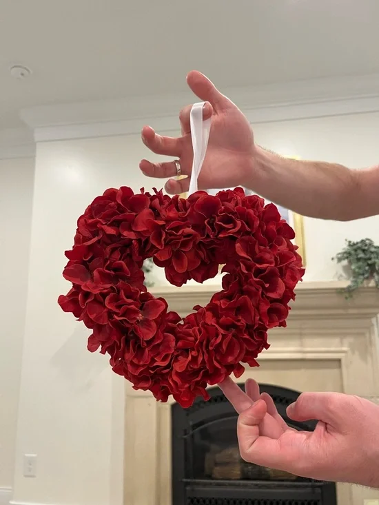 Tiny Red Heart Floral Wreath
