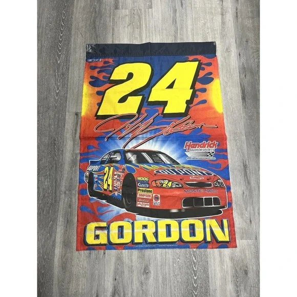 Vintage 90s NASCAR Jeff Gordon #24 Racing Garden Flag by WinCraft USA Made