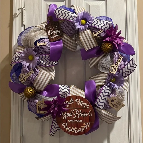 Purple and Gold Home Wreath