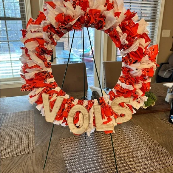 Festive Orange and White Holiday Wreath