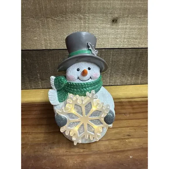 Snowman with Lit Snowflake LED Lights 6