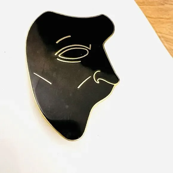Vintage Albert Elovitz Phantom Of The Opera Black Enamel 1990 Brooch 4091