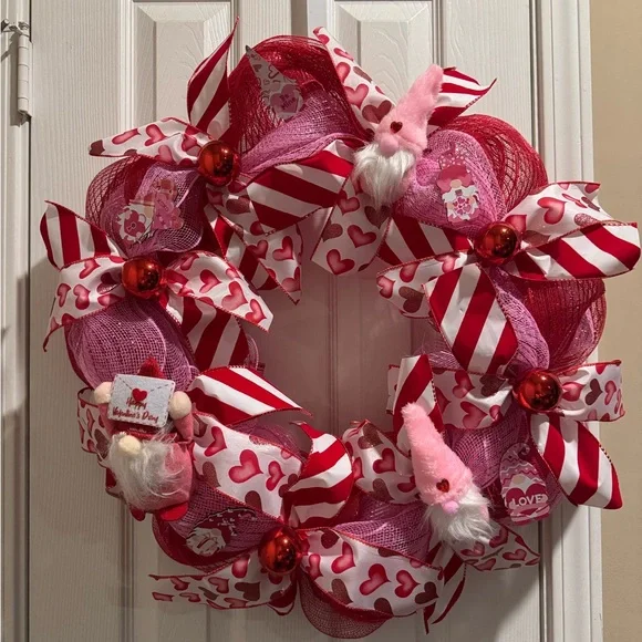 Valentine's Day Pink and Red Wreath
