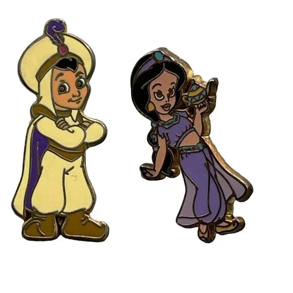 Disney Aladdin Jasmine Trading Pin Prince Ali Lapel Pin Princess Brooch Jewelry