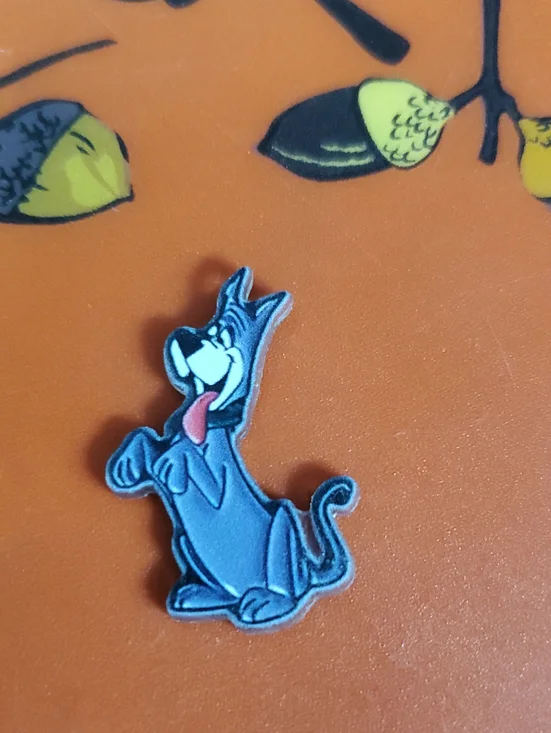 Astro Blue Dog Acrylic Pin - Playful Pup