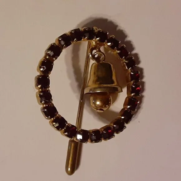Unique Red Rhinestone Brooch