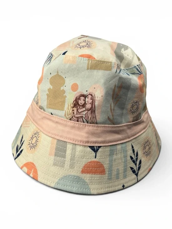 Disney Princesses Disney Parks Pink Orange and Beige Patterned Bucket Hat