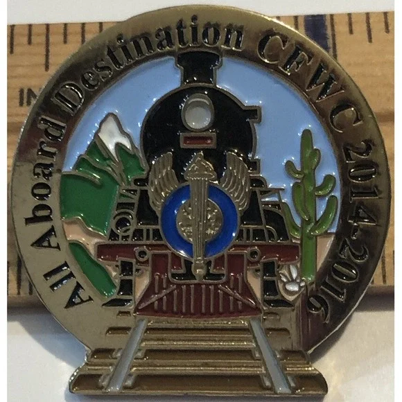 CFWC Pin Railroad Train California Federation of‎ Women's Clubs 2014-2016 Enamel