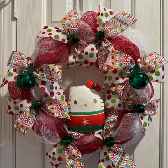 Festive Holiday Wreath with Red and Green Accents