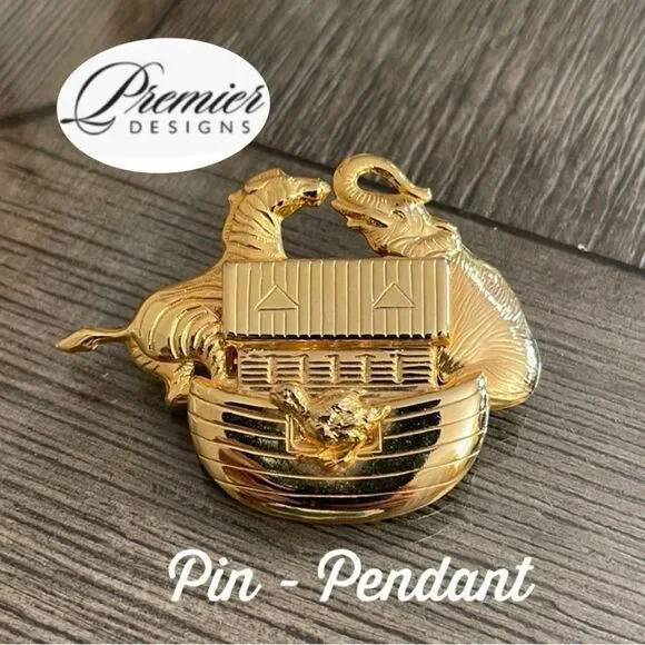 Vintage Premier Designs Noah’s Ark Pin - Pendant “Two by Two”