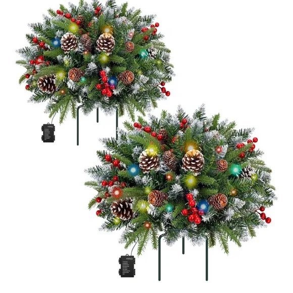 Festive Holiday Wreath with Pinecones and Berries