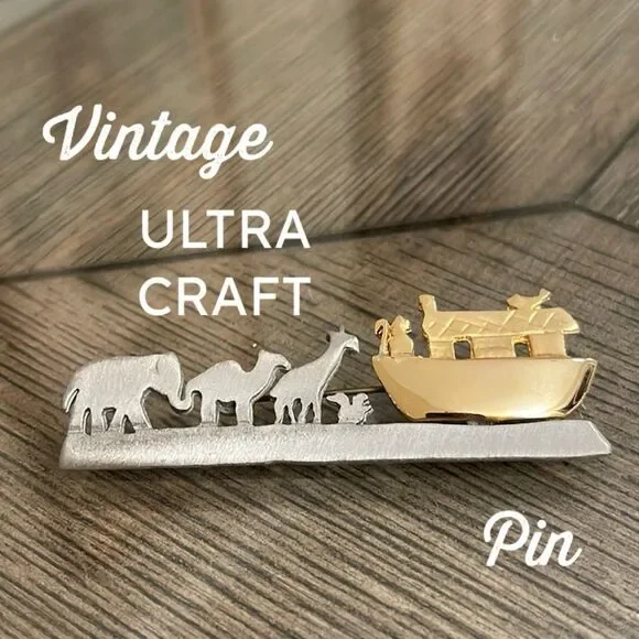 Vintage Ultra Craft Two-tone Noah’s Ark Pin