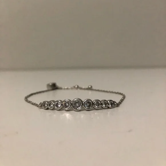 Kate Spade Bezel Solitaire Crystal Station Adjustable Bracelet