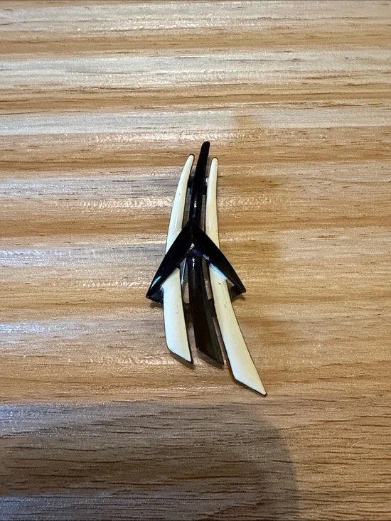 Black and White Enamel Brooch